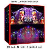 Tenda luminosa cascata luci led natale da esterno