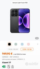 Smartphone Xiaomi 17 5G 12/512GB Black NUOVO!