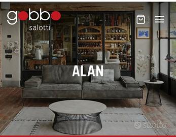 Divano Alan Gobbo Salotti in Pelle Nabuk | Design
