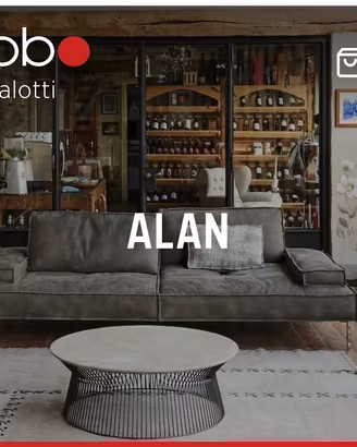 Divano Alan Gobbo Salotti in Pelle Nabuk | Design