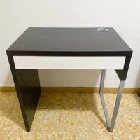 Scrivania Ikea Micke 73x50cm nero bianco