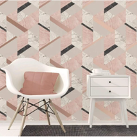 Carta da parati effetto marmo grigia e azzurra