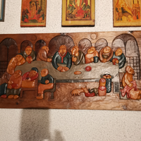 Quadri legno. Ultima cena. 4 stagioni. Orologio