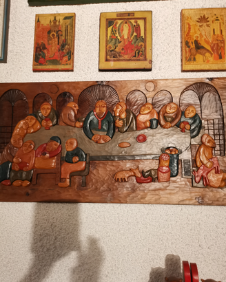 Quadri legno. Ultima cena. 4 stagioni. Orologio