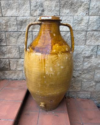 Grande Orcio antico in terracotta smaltata