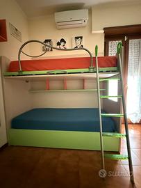 Letto a castello moretti compact + 3 materassi