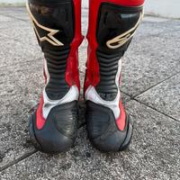 Stivali pelle alpinestars smx5 42 rosso e nero