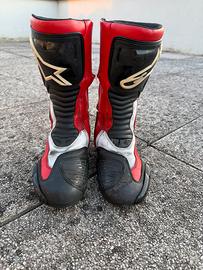 Stivali pelle alpinestars smx5 42 rosso e nero
