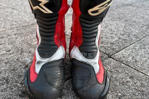 Stivali pelle alpinestars smx5 42 rosso e nero