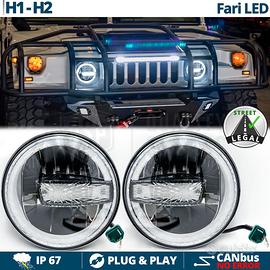 FARI Full LED Per HUMMER H1 H2 Angel Eyes OMOLOGAT