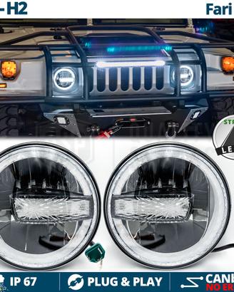 FARI Full LED Per HUMMER H1 H2 Angel Eyes OMOLOGAT