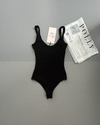 Oh Polly Reese Scoop Neck Bodysuit nero