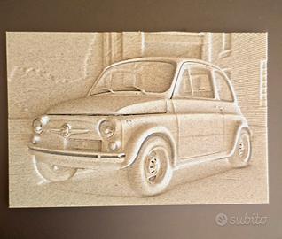 Fiat 500 Quadretto in rilievo – effetto Marmo – 15