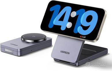 UGREEN MagFlow Qi2 Caricatore Wireless 15W, Stazio