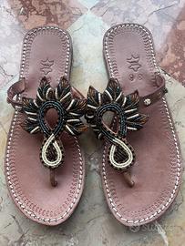 Infradito gioiello vera pelle