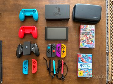 Nintendo Switch completa + 4 joy- con + accessori