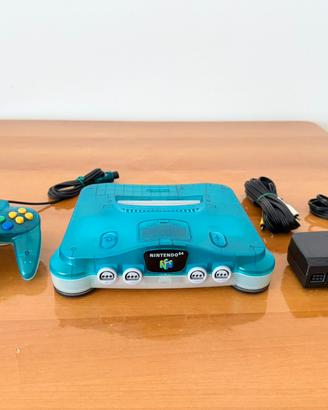 Nintendo 64 clear blue jp con 3 giochi random