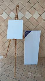 Cavalletto da pittura Lefranc & Bourgeois + 2 tele