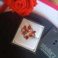 Anello Stellazeta gemme rosso arancio tg. 19