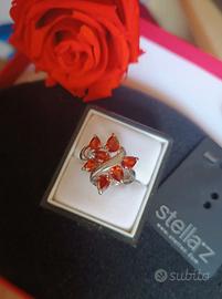 Anello Stellazeta gemme rosso arancio tg. 19
