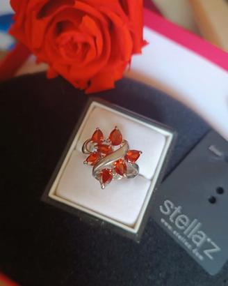 Anello Stellazeta gemme rosso arancio tg. 19