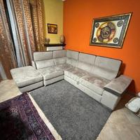 Divano letto angolare in alcantara