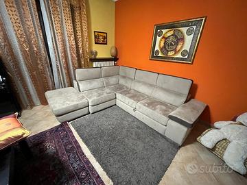Divano letto angolare in alcantara
