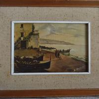 Vecchio quadro dipinto ad olio firmato