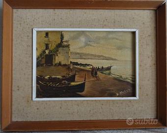 Vecchio quadro dipinto ad olio firmato