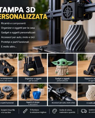 Stampa 3D personalizzata, ricambi, gadget e altro