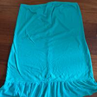 Top a fascia cotone a costine verde acqua