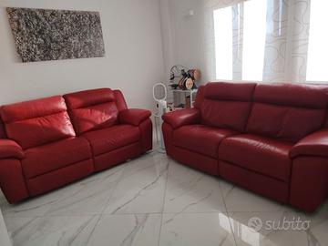 Divani Poltronesofà rossi in vera pelle