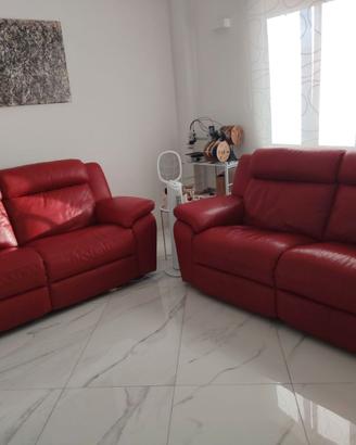 Divani Poltronesofà rossi in vera pelle
