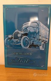 Targa vintage FIAT Camions in metallo – stile auto