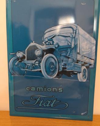 Targa vintage FIAT Camions in metallo – stile auto