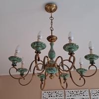 Lampadario Vintage Anni 50 – 8 Luci in Ceramica