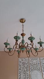 Lampadario Vintage Anni 50 – 8 Luci in Ceramica