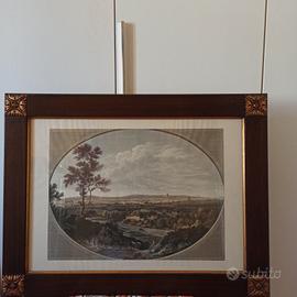 Quadro con stampa d'epoca. 