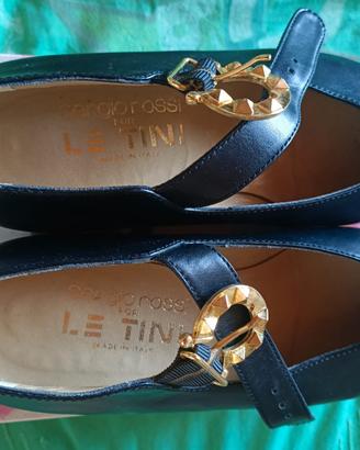 Sergio Rossi for Le Tini Mary Jane borchie dorate 