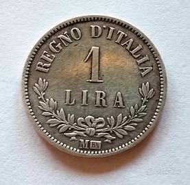 Regno d'Italia 1 Lira Valore 1863 M - Vit. EmanIII