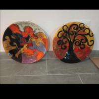 Coppia di piatti decorativi 