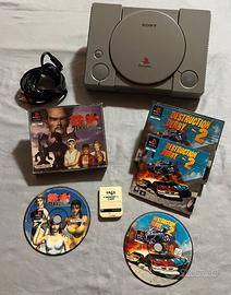 PS1 Fat Console Sony + Tekken 2 Destruction Derby