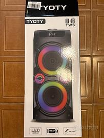 Cassa Karaoke Bluetooth con 2 microfoni wireless e