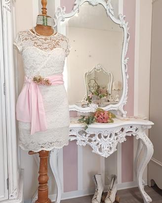 consolle e specchio rifatti in stile shabby 