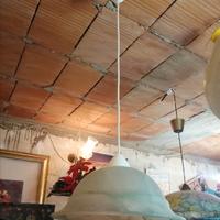 lampadario in vetro con filo