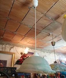 lampadario in vetro con filo