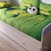 Letto singolo + altro letto sotto cassettone