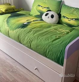 Letto singolo + altro letto sotto cassettone