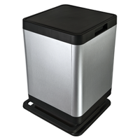 Pattumiera a pedale plastica, 60l, effetto metallo
