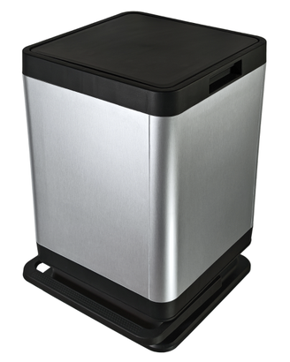 Pattumiera a pedale plastica, 60l, effetto metallo